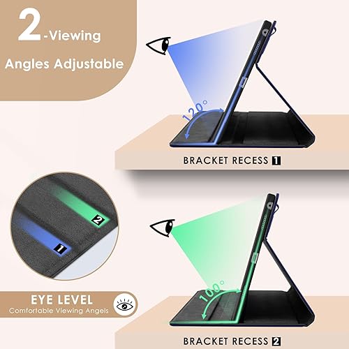 Miniatura 4 de DETUOSI Funda de cuero para Lenovo Tab P11 de 2 generación de 11.5 pulgadas 2023 (modelo TB-350FU), funda ligera con 2 ángulos de visión + parte