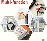 Rich&Ray Magnetic Reusable Silicone Cable Ties, Phone Cord Holder, Magnetic Cable Ties for Headphone Cables, Charging Cable Organizer, Book Markers, Hanging Stuff (Silicone Ties-6C 6Pack)