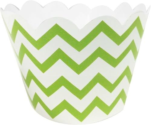 Miniatura 2 de AllyDrew Envolturas para cupcakes Chevron de tamaño estándar (juego de 20), color verde