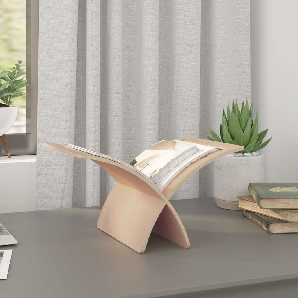 Portariviste in legno naturale, dimensioni 29,5 x 29,5 cm, salvaspazio, per soggiorno, ufficio e bagno, stabile per riviste, volantini e cataloghi