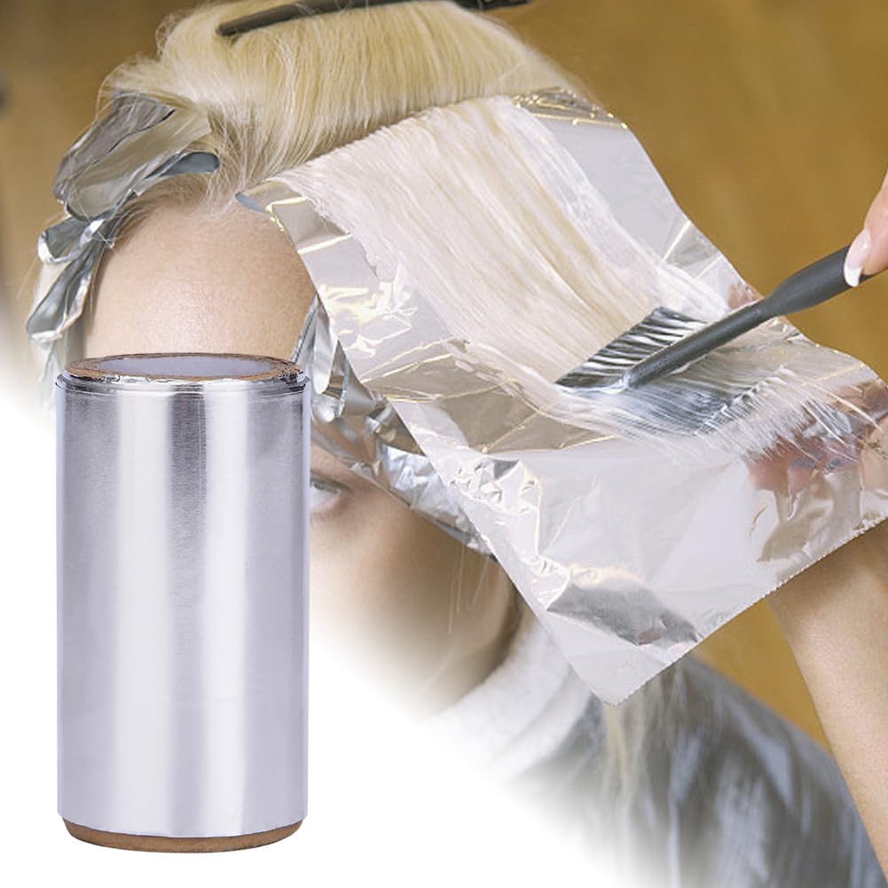 Dsfsaeg Silver Embossed Roll Hair Foil, Hair Foils For Highlighting, 17.5M Highlighting Foil, Foil Sheets, Hair Foils For Colouring, Professional Salon Hairdresser's Perm Modeling Tinfoil Hair Foil