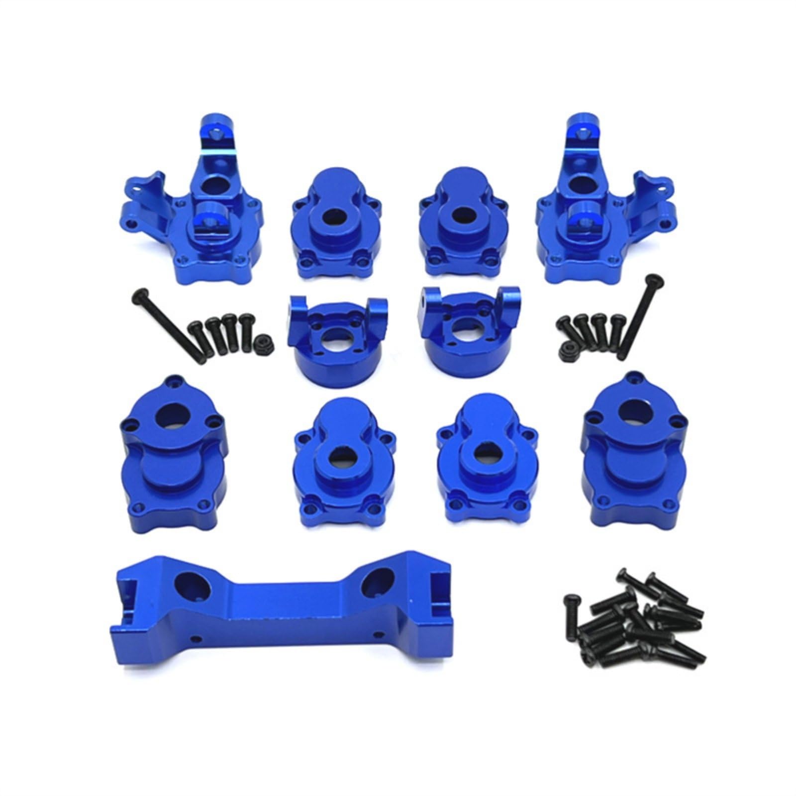 Ricambi Auto RC Set Tazza Sterzo Kit Snodo Anteriore Posteriore Supporto Tirante in Metallo Leggero per YK4102 YK4103 YK6101 Adatto per Riparazione, Blu