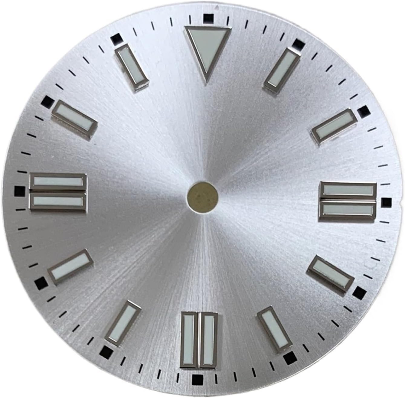 Wikene Watch Replacement dial 28.5mm Modified Watch Dials Sunray Dial Strips Nails Green Luminous Watch Faces Accessories for NH35/8215/2813/2836 Movements