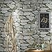 FOMEIL Stone Wallpaper Wall Paper 3D Rock Wallpaper Large Size 0.53m x 10m Waterproof for Home Design and Room Decoration Stacked Stone Wallpaper,Cyan