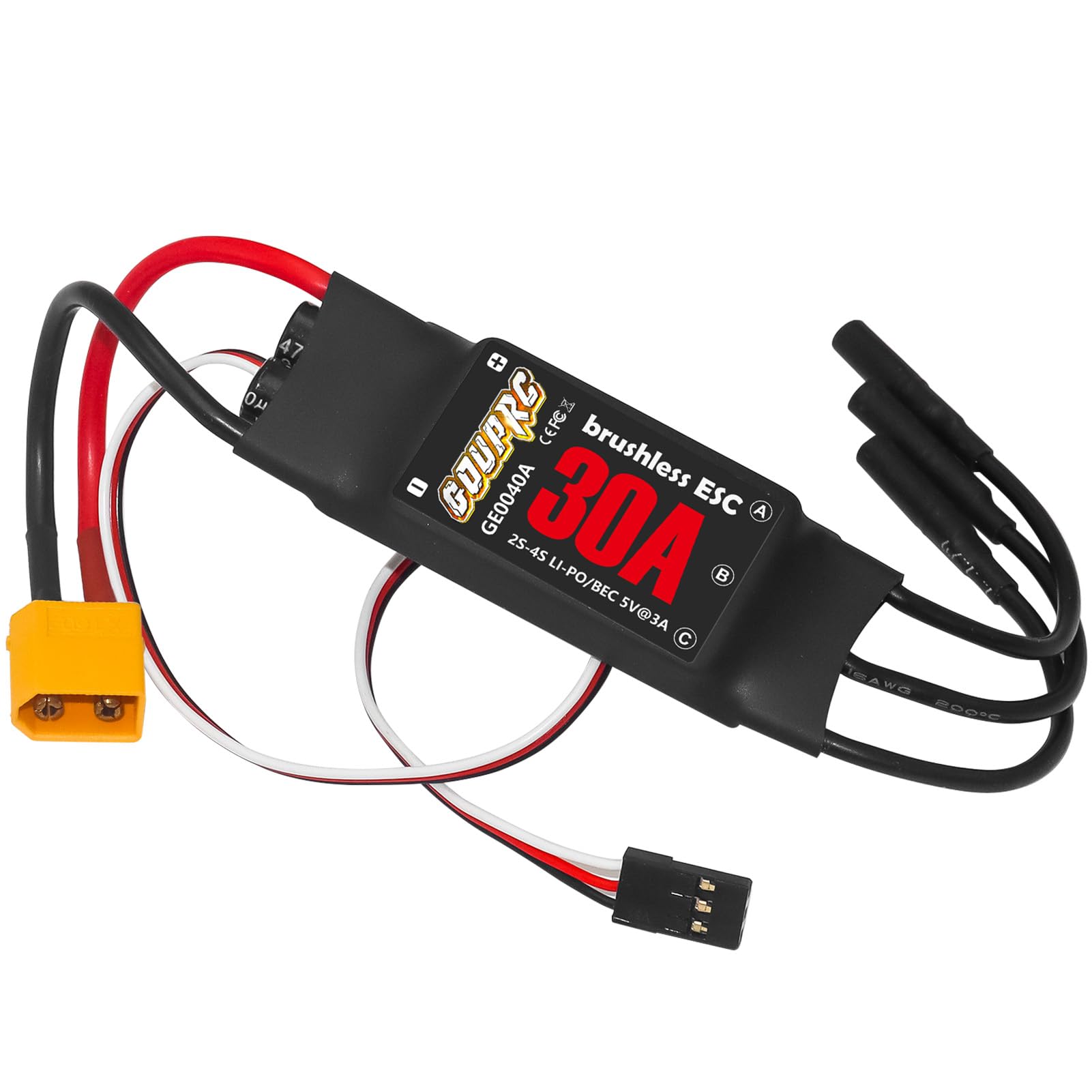 GOUPRC 30A Brushless ESC 2-3S Speed Controller with 5V/2A BEC & XT60 Plugs for Drone Helicopter Fixed Wing DIY RC Multi-axis Aircraft