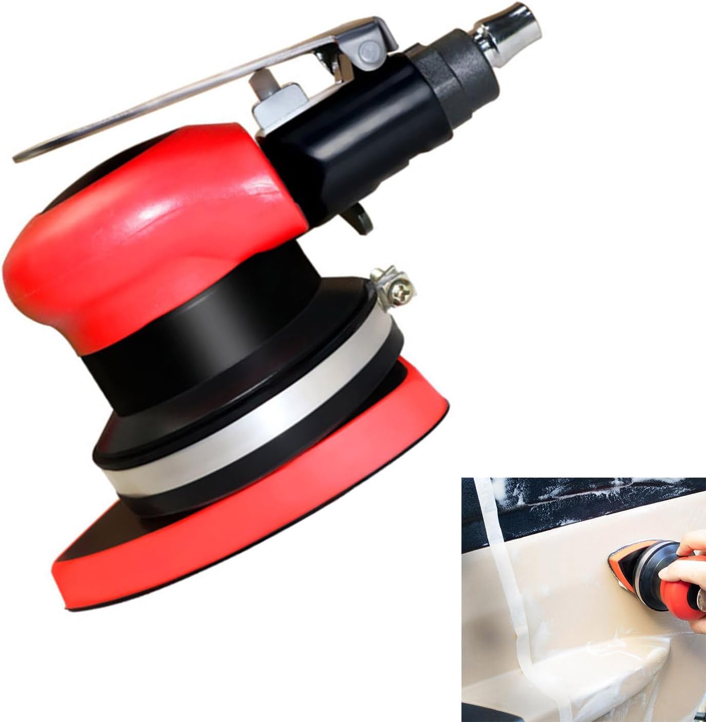 Industrial Pneumatic Sander Tool Adjustable Speed Hook Loop Pad Quick Disc Changing for Rubber Marble Industrial Pneumatic Grinder