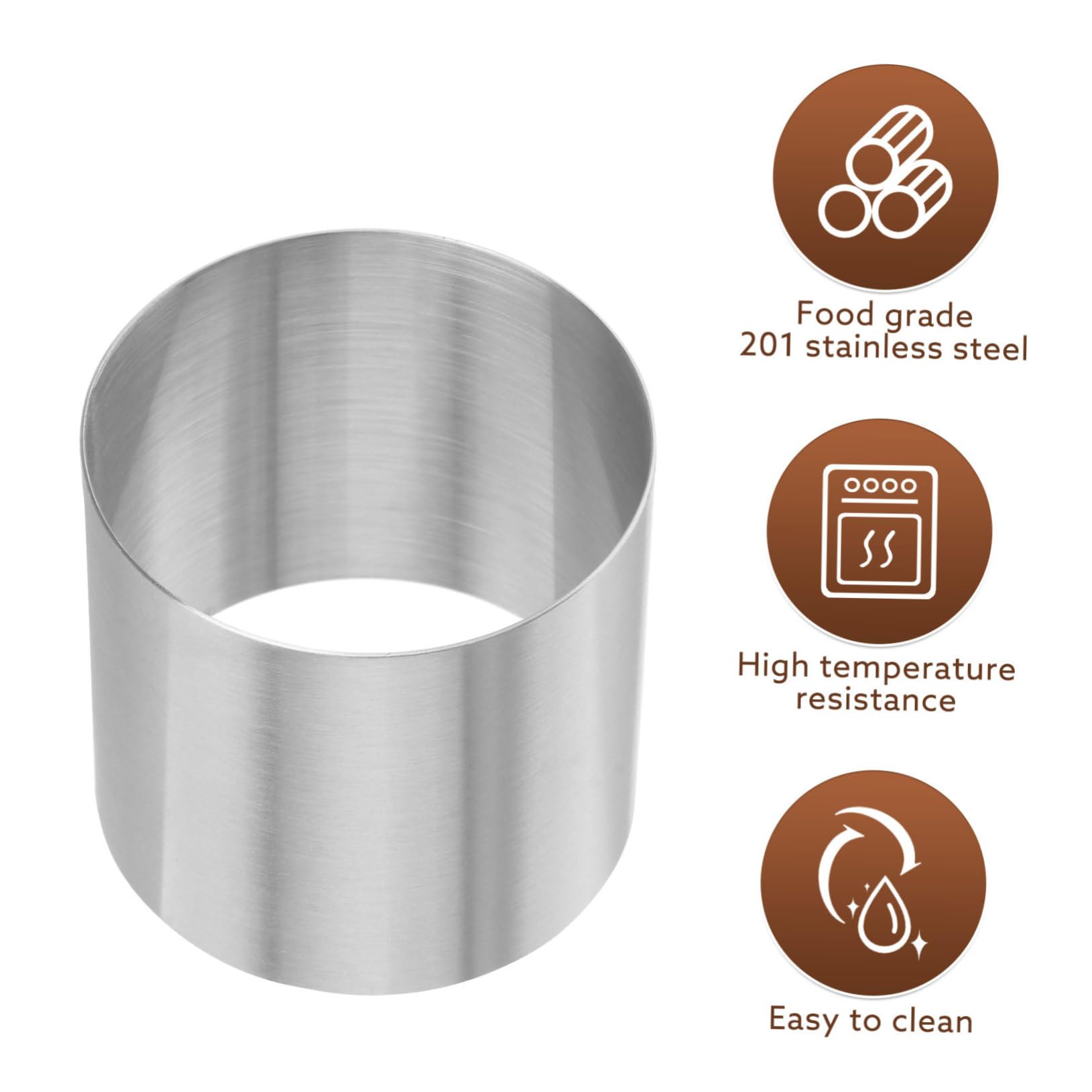 Molde Set de 8 Piezas para Hornear Mini Redondo para de Acero Inoxidable Reutilizable y Fácil de Limpiar y Adecuado para Pasteles y Mousse en Repostería Pasteles Mousse en Repostería