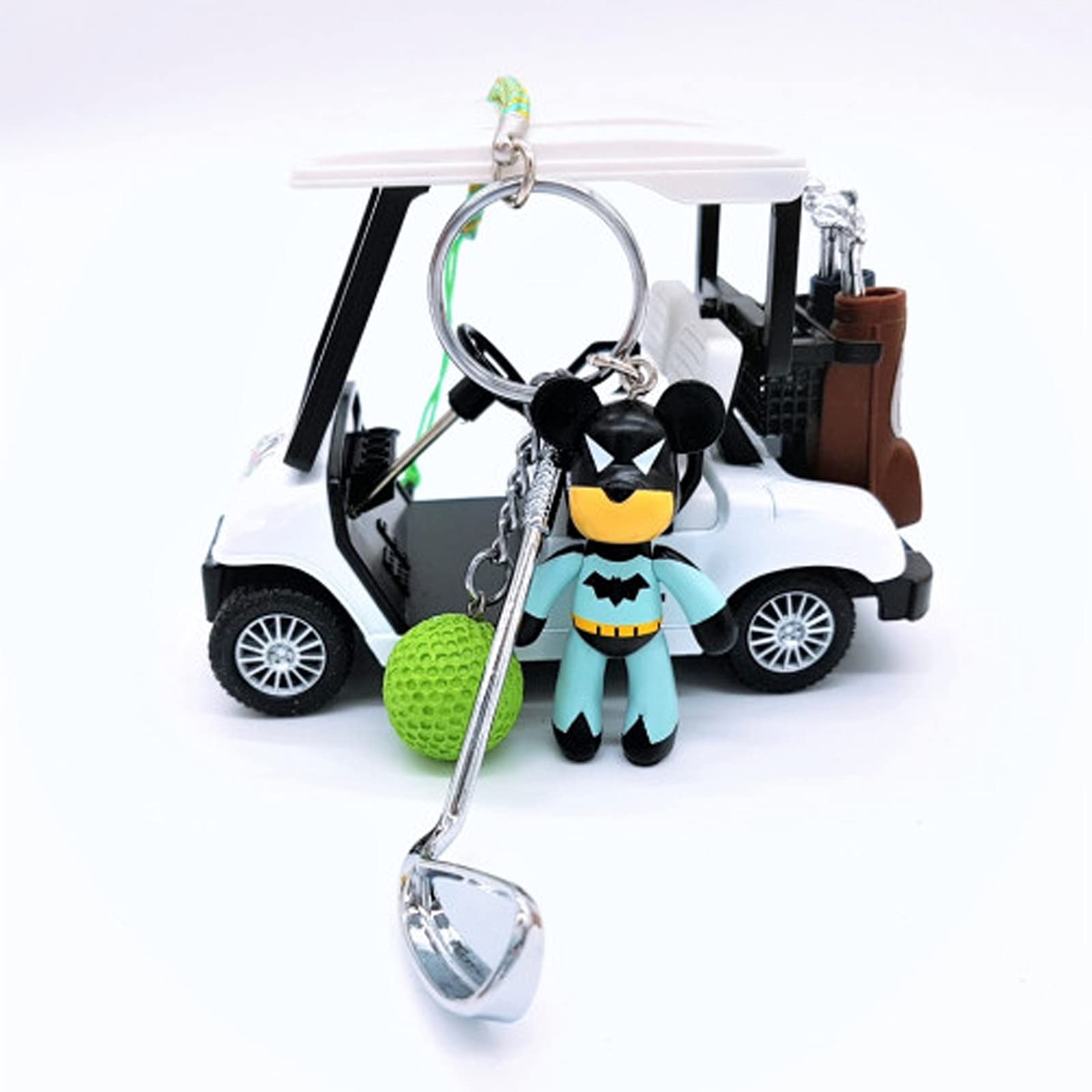 Mini Popobe Golf Tee Hanger 14 Types Golf Accessories Putter Keeper Golf Caddy Supplies Putter Keeper Cover Holder Golf Gift Set (Batman)