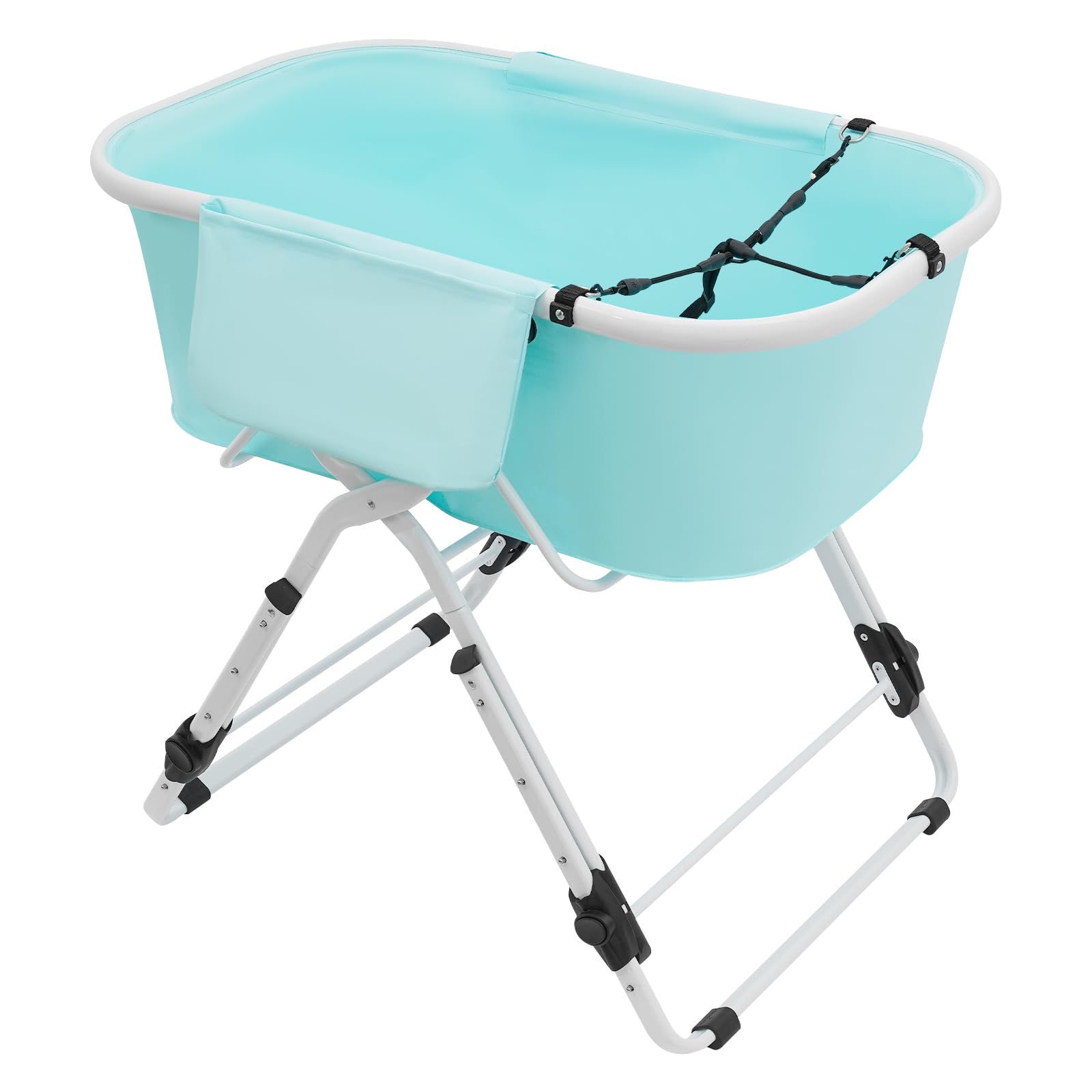 Hundebadewanne Faltbar Mit Einstellbarer Höhe (70-100cm) Für Zuhause Und Tierpflege, Tragbare Badewanne Für Bis 68 Kg Kleine Bis Mittlere Hunde Und Katzen Hundebad,Mit Ablaufschlauch Und Gürtel