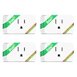 Wi-Fi Smart Plug 15A, Dual-Band 2.4GHz & 5GHz, Energy Monitoring, Compatible with Alexa, Google Home, Tuya Smart App, Remote Control, Timer, Compact Design, Smart Outlet, 4 Pack