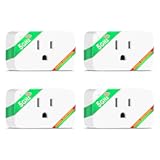 Wi-Fi Smart Plug 15A&comma; Dual-Band 2&period;4GHz & 5GHz&comma; Energy Monitoring&comma; Compatible with Alexa&comma; Google Home&comma; Tuya Smart App&comma; Remote Control&comma; Timer&comma; Compact Design&comma; Smart Outlet&comma; 4 Pack