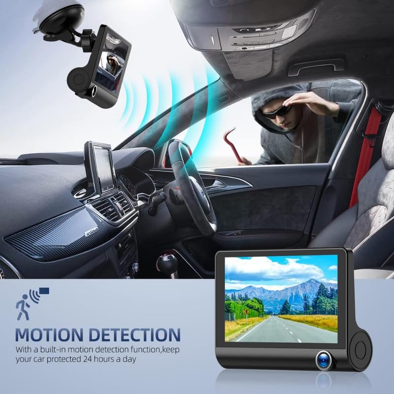 Image of Lapras ๐๐ ๐๐๐๐ซ๐ฌ ๐๐๐ซ๐ซ๐๐ง๐ญ๐ฒ Rugged 3-Way Dash Cam with Full HD Recording - Built-in G-Sensor, Waterproof Rear Camera, Smart Exposure, and Motion Detection for 24 /7 Monitoring.