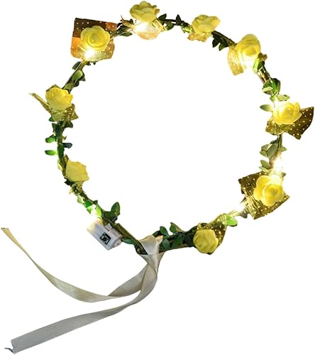 accesorios para el cabello de fiesta, diademas florales iluminadas, adorno para la cabeza de fiesta navideña, Amarillo, Mochilas Daypack