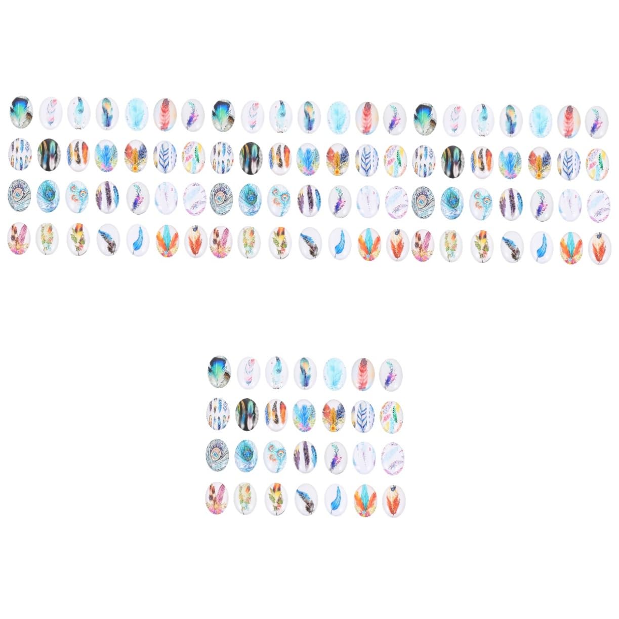 Lurrose200 Pcs Gem Patch Lass Gem for Craft Oval Beads Natural Synthetic Stone Beads Cabochons for Jewelry Making Charms Miniture Decoration Gems Flat Back Fe20 Glass Pendant Dome