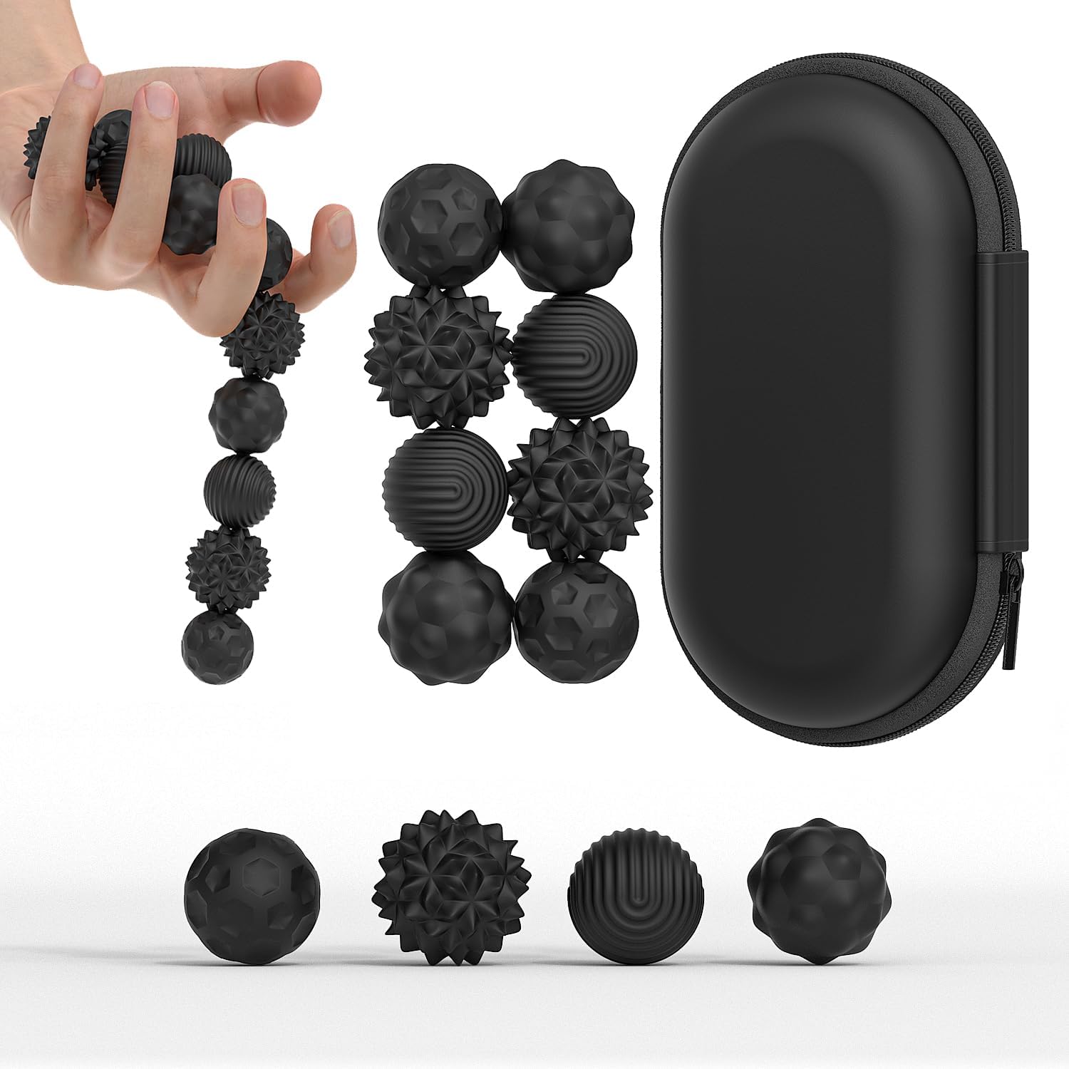 Bambebe 8PCS Silicone Magnetic Balls Fidget Toys for Adults & Teens, Stress Relief Sensory Toys for Autism ADHD Anxiety, Fun Textures Gadgets, Office Desk Toy for Women Men Teen — image 1