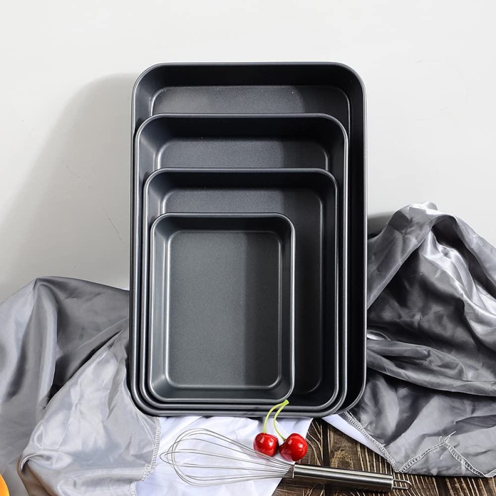 ACiyD Bandeja Rectangular para Hornear de Acero al Carbono Negro, Pan Tostado, Pan, Pastel, Utensilios para Hornear, repostería, Utensilios para Hornear antiadherentes (34,3x24,1x6,2 cm)