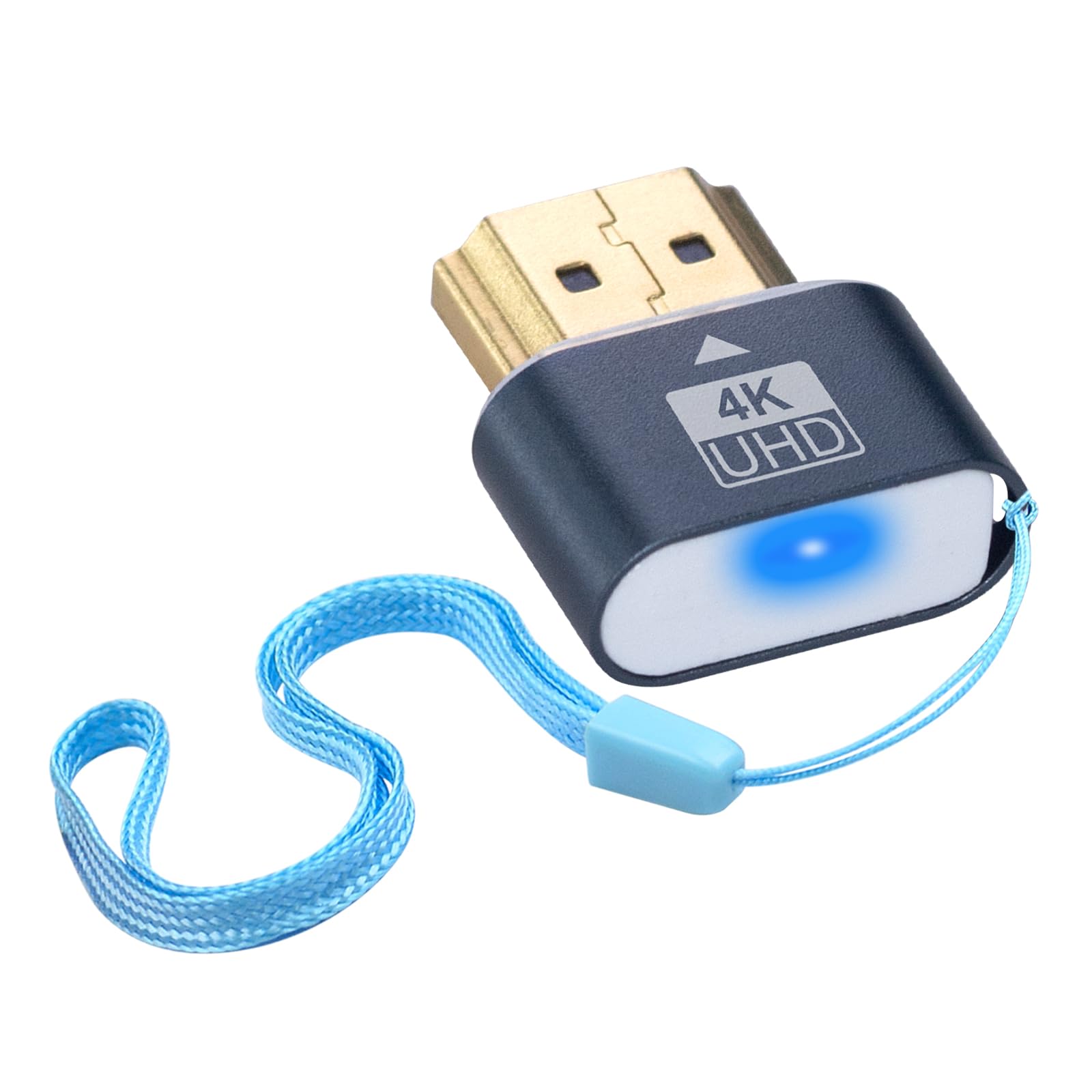Duttek Wtyk HDMI 4K – emulator wyświetlacza wirtualnego monitora, adapter wyświetlacza bez głowy do systemu Windows Mac OSX Linux, obsługuje do 4K przy 60 Hz (z lampką kontrolną, 1 opakowanie)