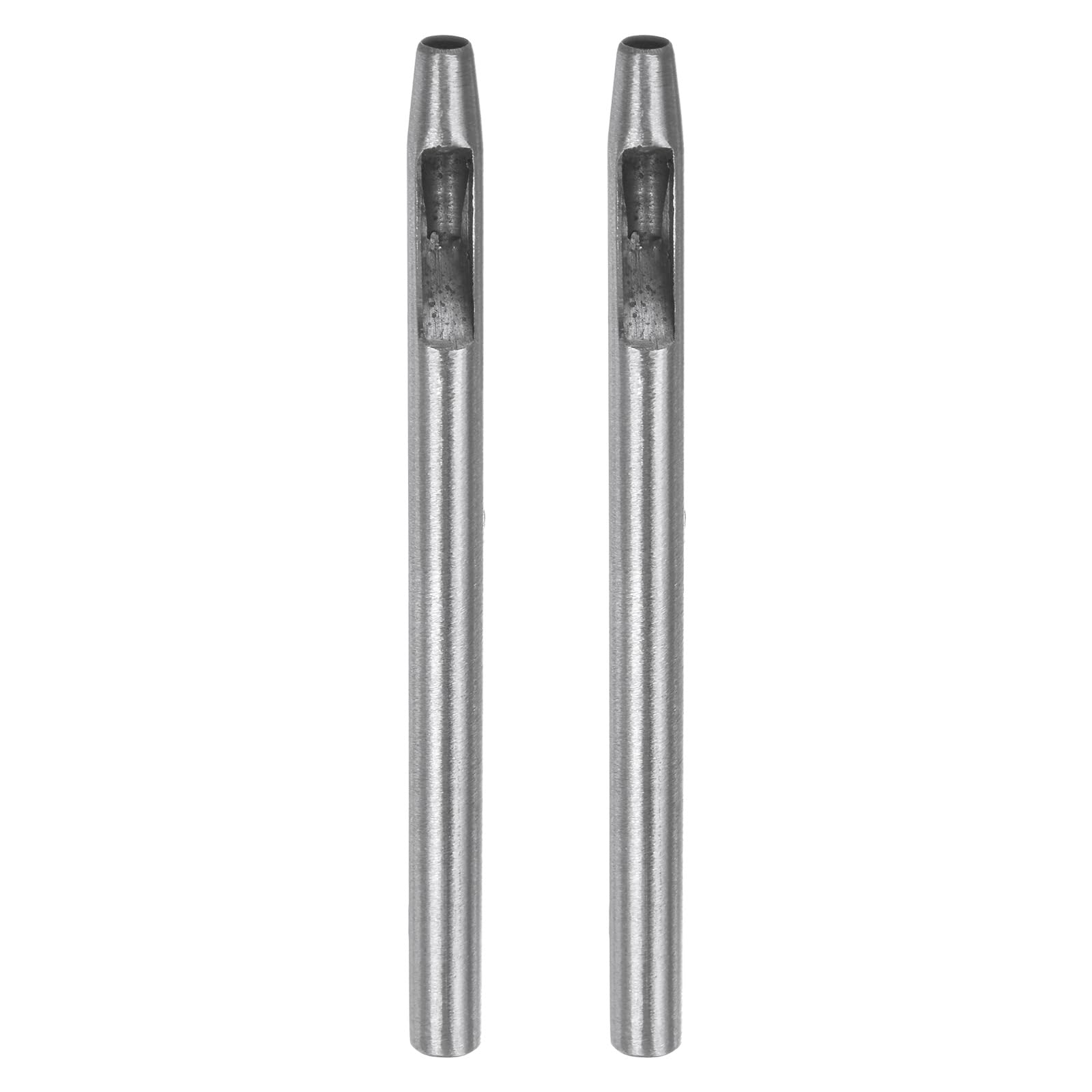 QUARKZMAN 2pz Punzone Cavo per Pelle 4mm Strumento Perforazione Fori Rotondi Cintura Acciaio al Carbonio Punzone Singolo per Gomma Carta Tessuto Cinturino Orologio Taglio Artigianato Pelle
