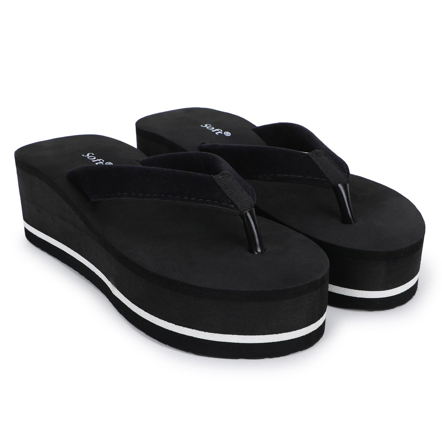 BestWomen Slipper Stylish Comfortable Lightweight Soft Flaxsible Casual Flip Flop/Girls Fancy Chappal_BZ1-026-BLK_8 (B0DB64BFP1) Amazon Price History, Amazon Price Tracker