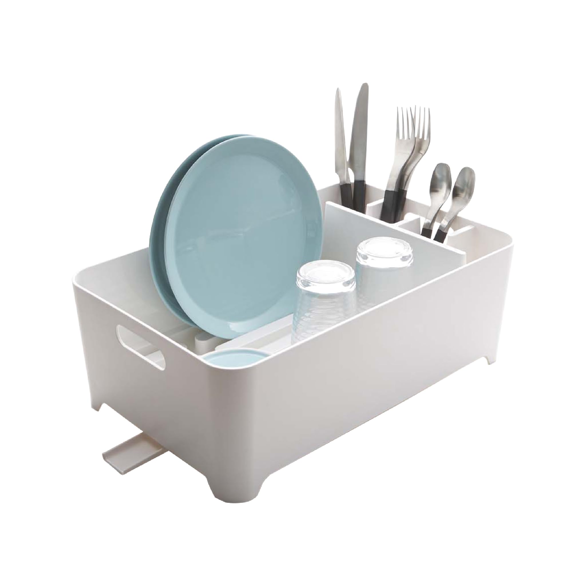 YAMAZAKI 2452 TOWER Dish Drainer, white, ABS Resin, Minimalist, 38 x 24 x 13 cm