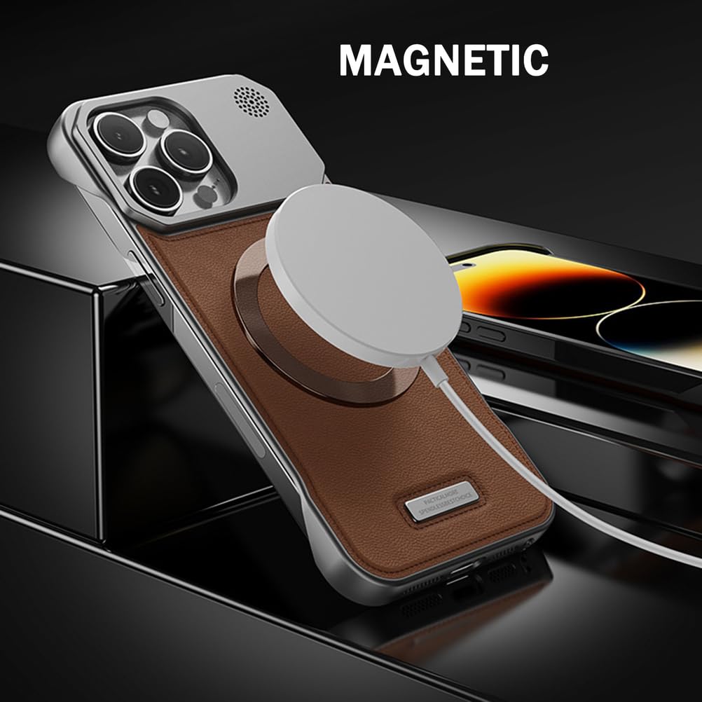 Braun,16, Handyhülle Für iPhone 16 Pro Max/16 Pro/16 Plus/16, Magnetisches Lederhülle Ultradünnes Rahmenlos Aromatherapie Stossfest Hülle