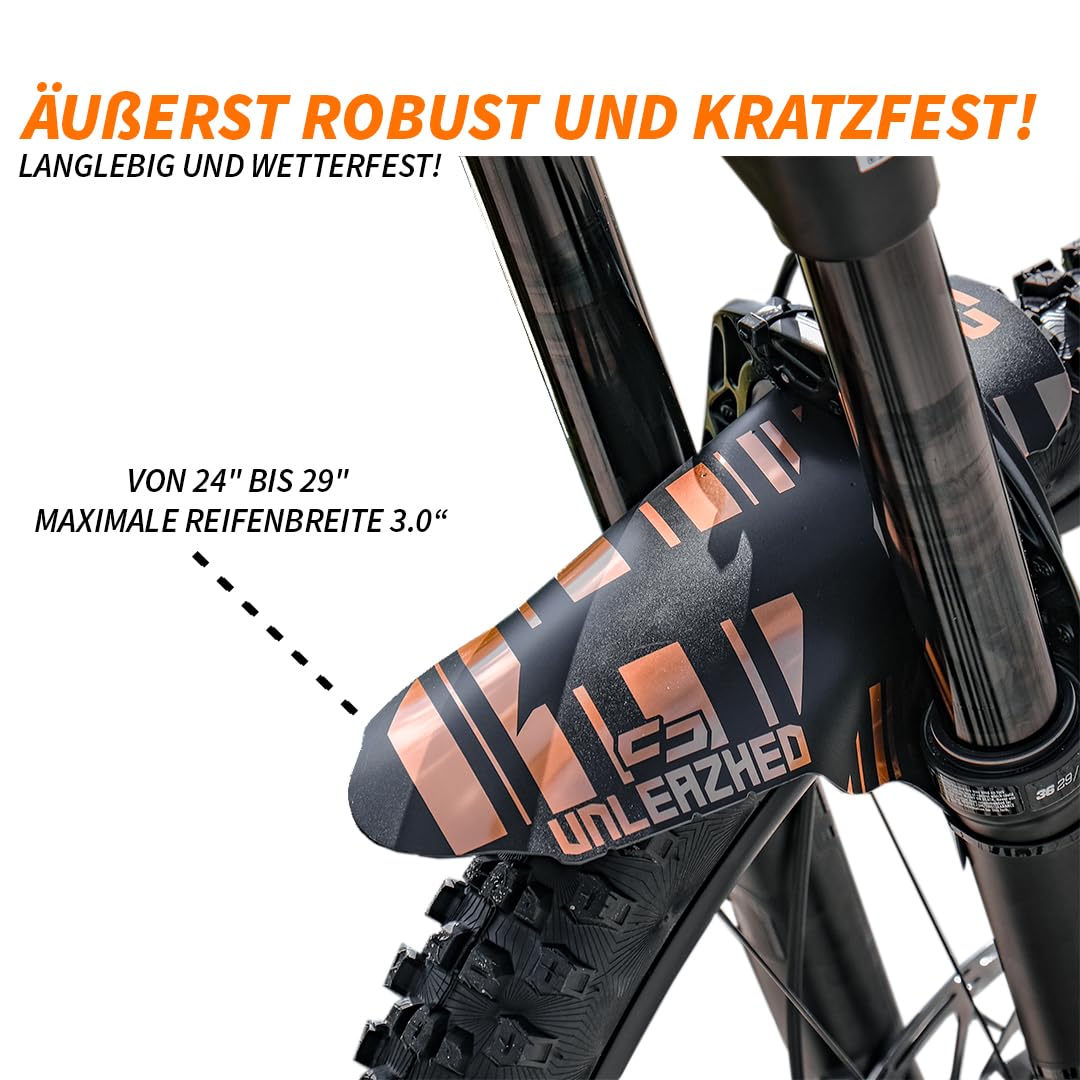 unleazhed schutzblech M01 |Mountainbike Mudguard| MTB | Fahrrad Schutzblech | MTB Fender Style:Redwood Front Fork Nut Destroy the stage with Stahlgravelbike