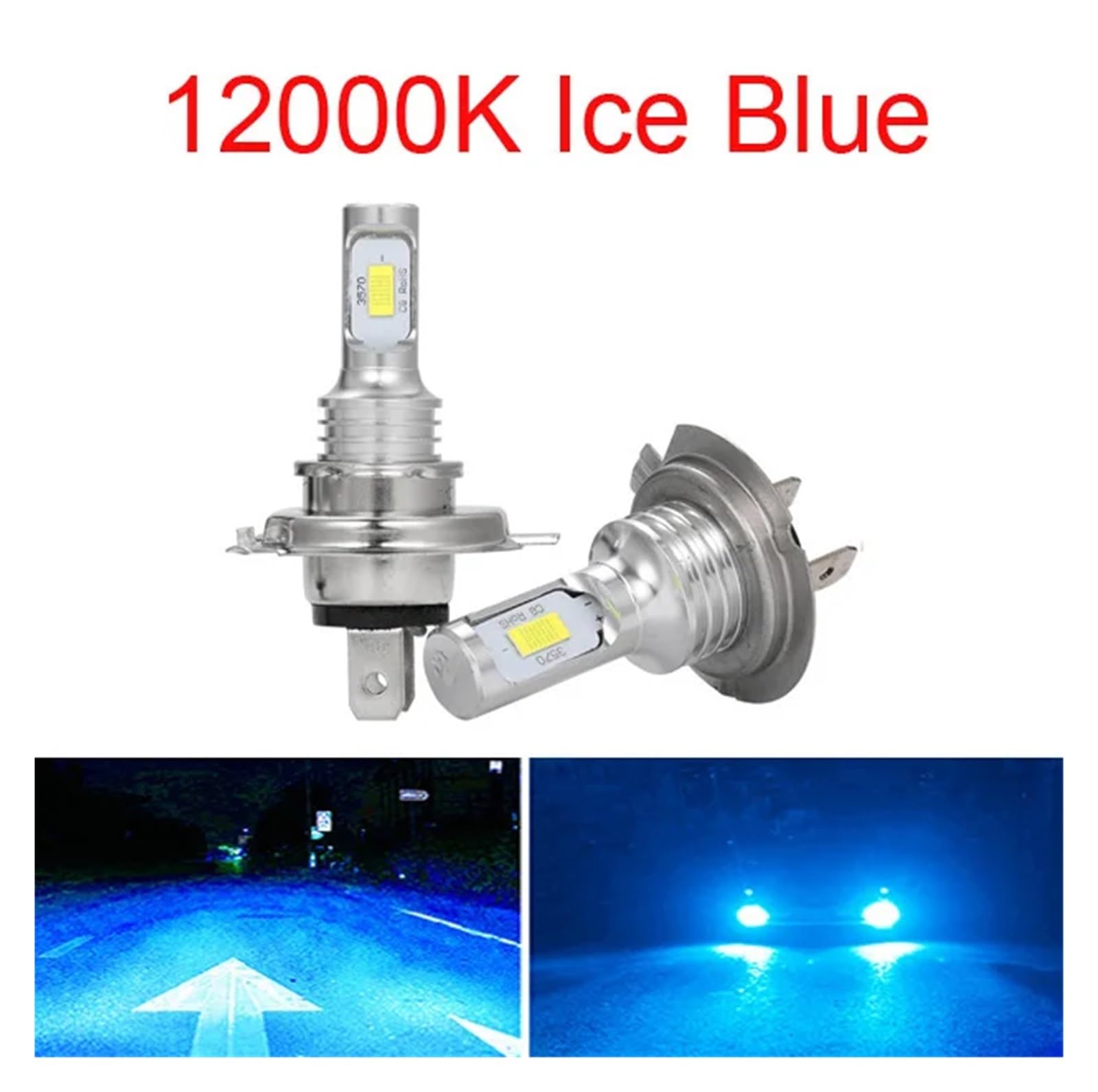2 pezzi super luminosi H7 H4 led fendinebbia for auto H11 H8 H9 H16 faro 9005 9006 Hb4 H1 H3 lampade guida corsa 6500K 12V(3000K,H7)