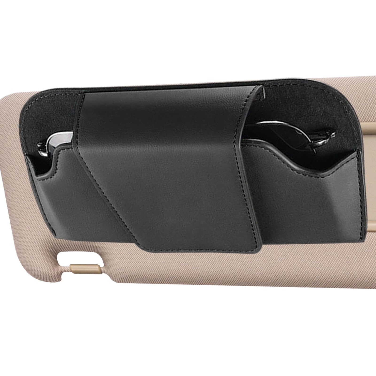 RXATTWVLY Car Sunglasses Holder for Dacia Bigster SUV 2025,Leather Eyeglass Holder Eyeglasses Hanger Ticket Card Clip Car Visor Accessorie,A