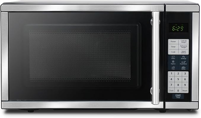 Small black generic 0.7 cu ft countertop microwave oven