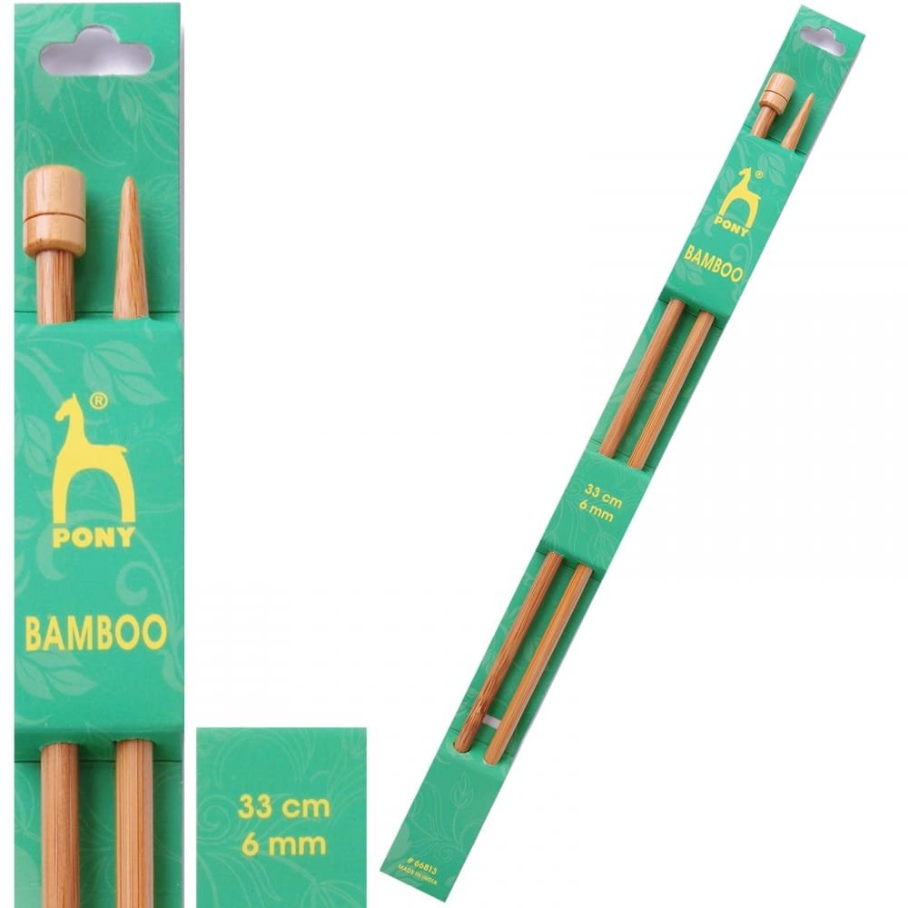 Pony Bambou Épingles à Tricoter, Plastic, Multicolore - 33cm