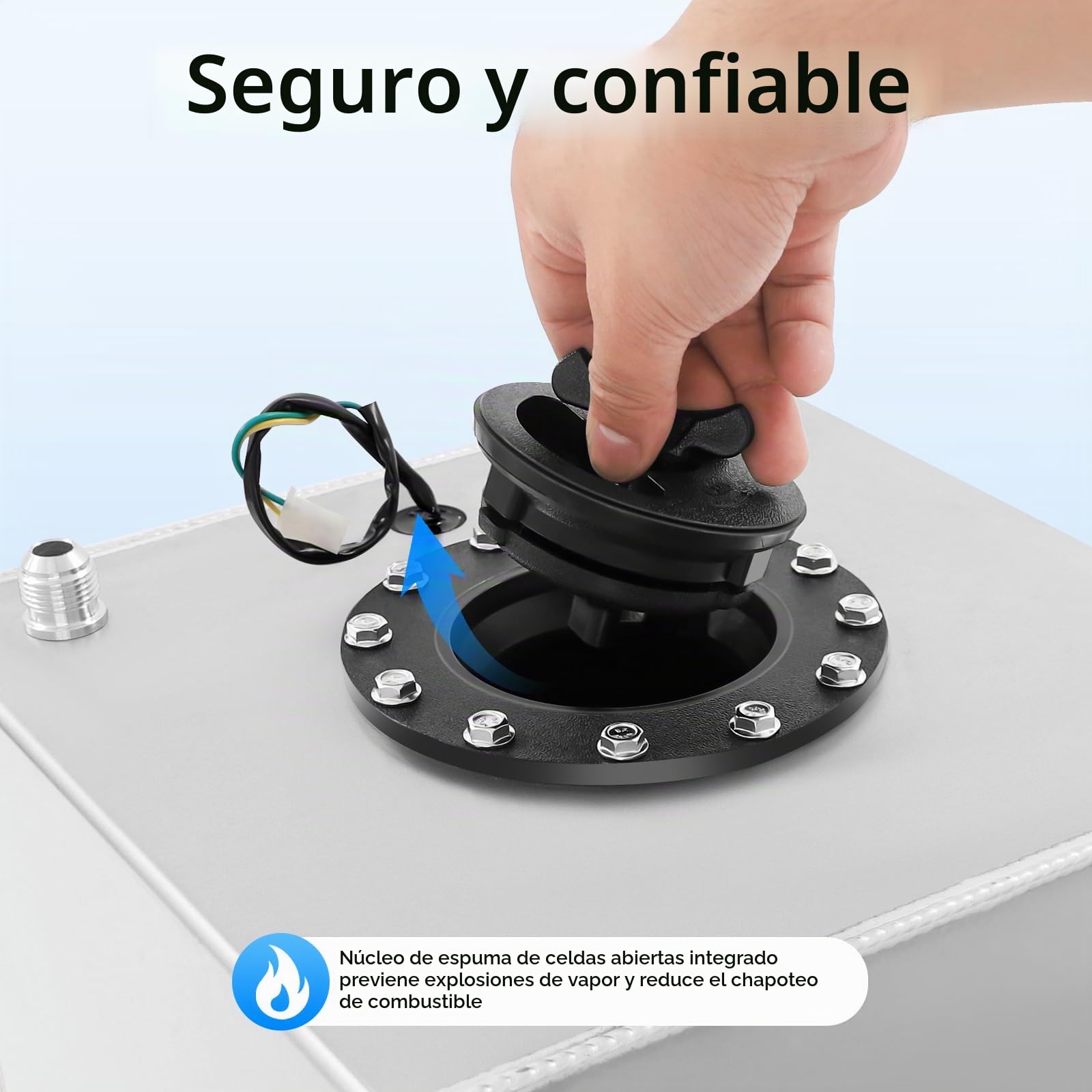 Depósito de combustible de 20 L, de aluminio, con sensor de nivel de aceite, capacidad de depósito de gasolina para automóviles, camiones y todoterrenos