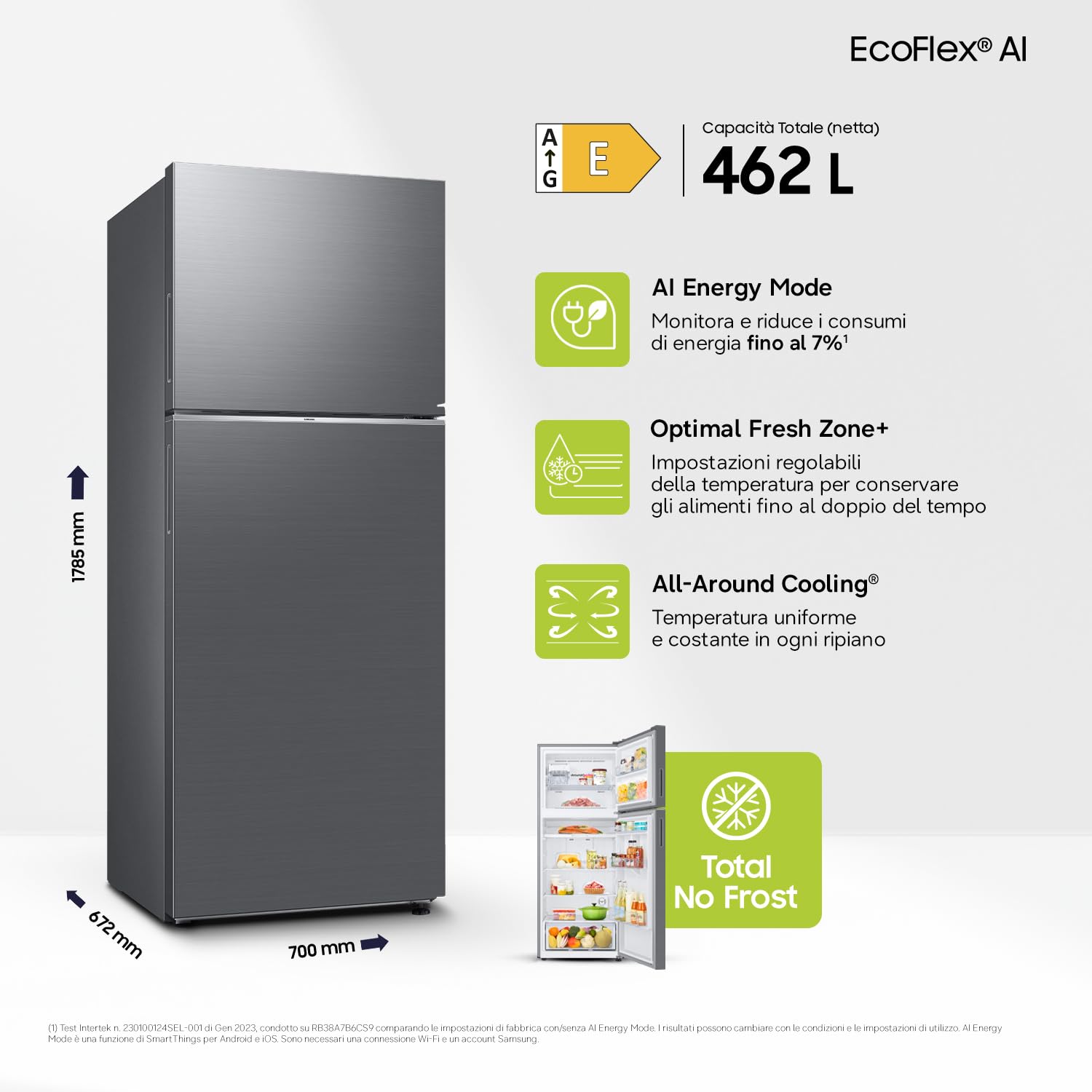Samsung Refrigerador 2 Puertas 415L - Plateado - RT42CG6644S9ES
