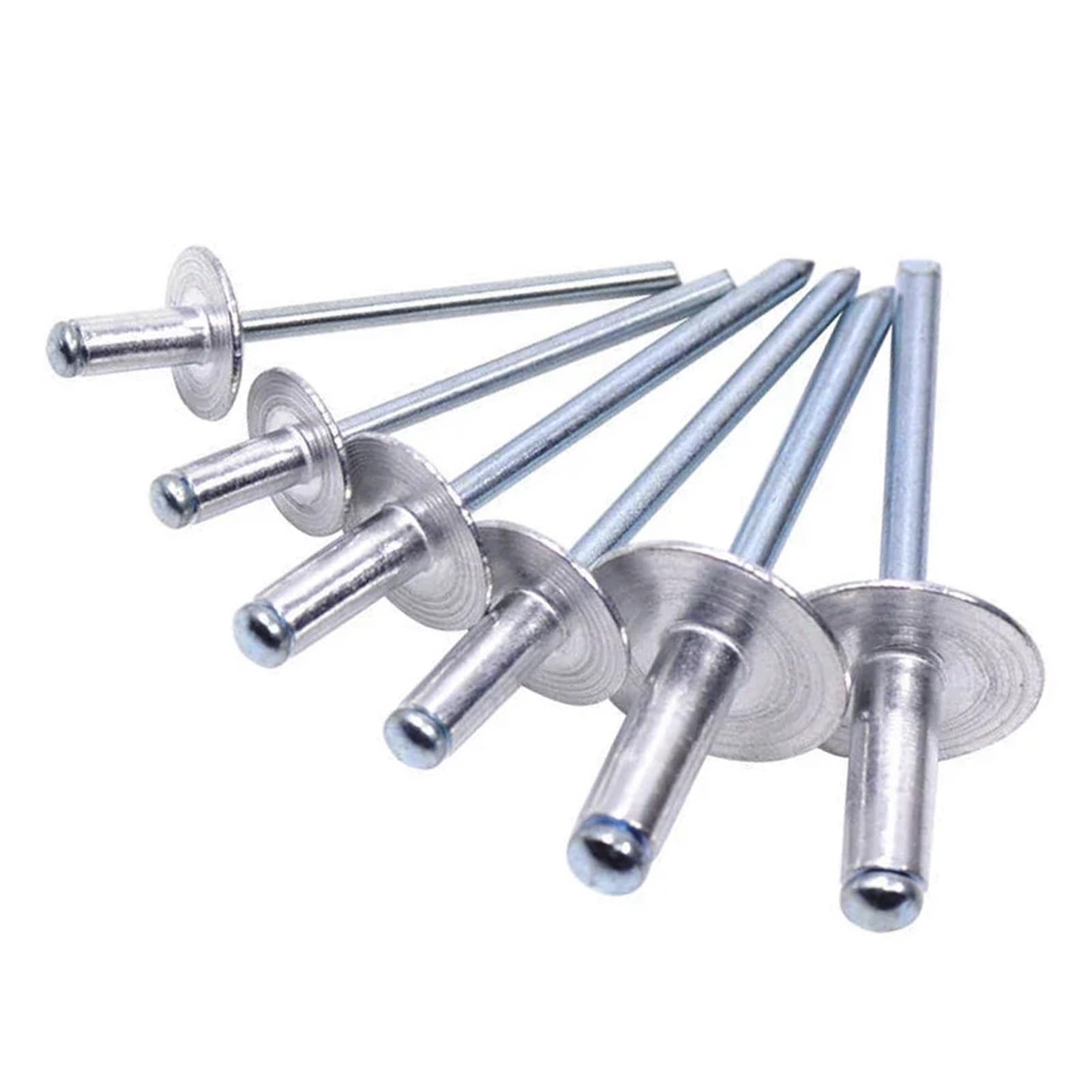 remaches ciegos, Remache ciego de aleación aluminio, remache cabeza grande, plana, redonda, clavo tracción, M3.2 M4 .8 M5 M6.4, 10 a 100 Uds(16mm,M4.8 (20Pcs))