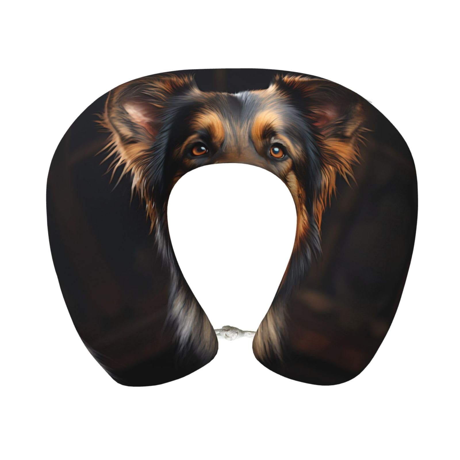peiyeety Comfortablean Shepherd Print Memory Foam Travel Pillow - U-Shaped Neck Support for Trips, Office Naps, and More