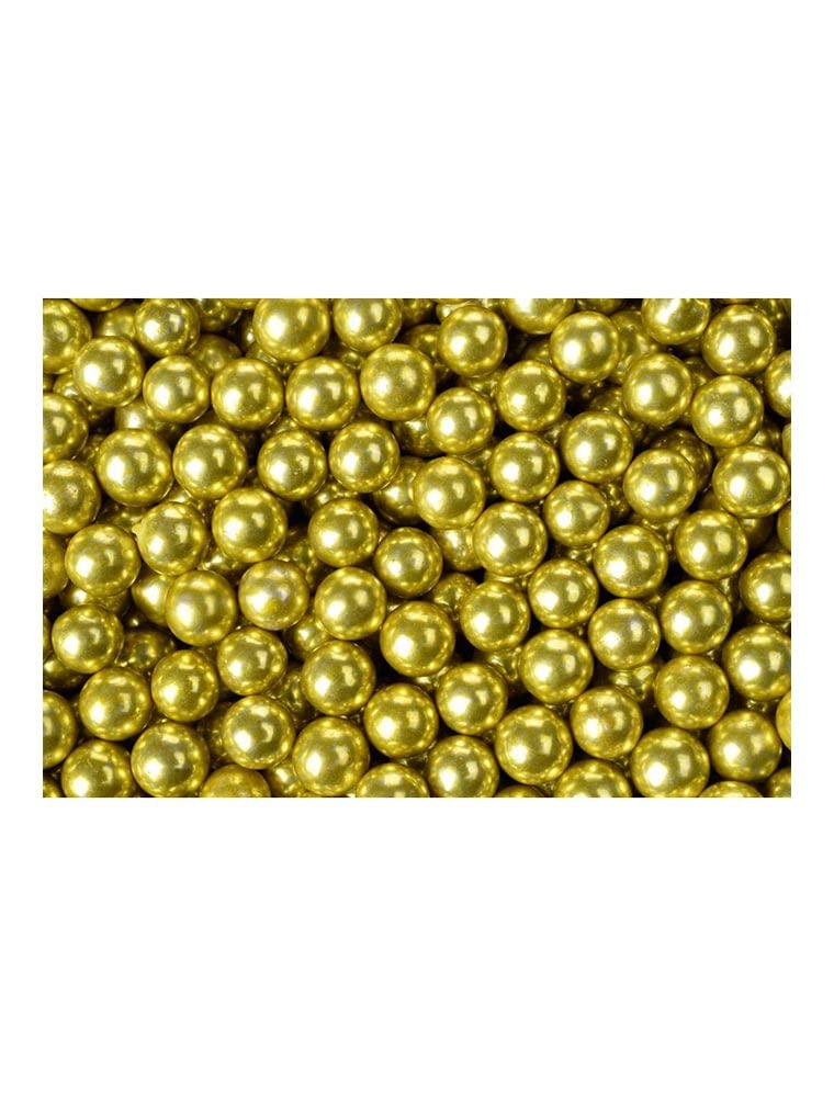 Bolas de azúcar oro de 6 mm Ambra's 900 g, adornos, perlas doradas,