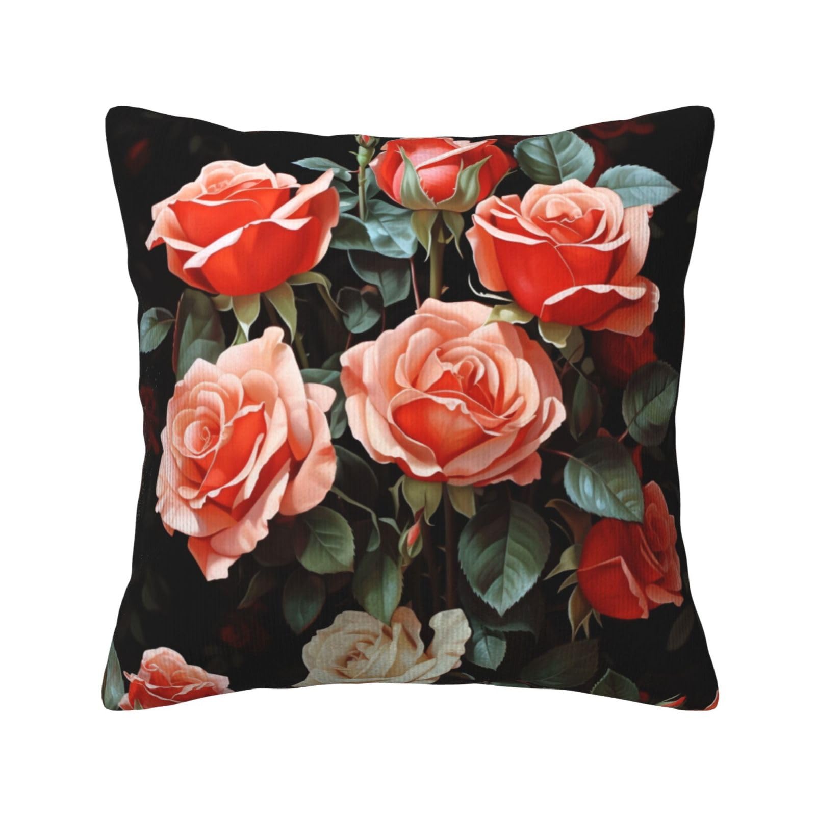 Housse de coussin velours côtelé de qualité supérieure au design rose