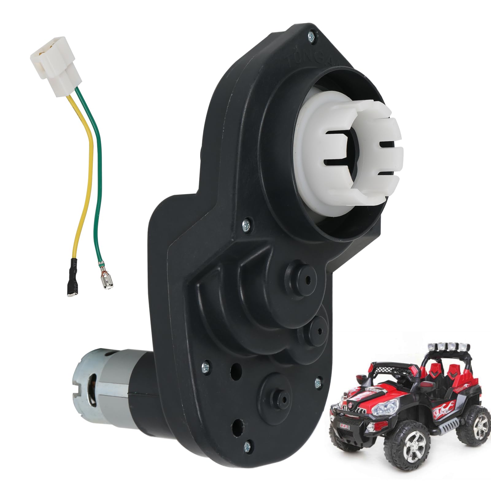 Motor de alta velocidad, 12 V 35000 RPM RC Auto Transmisión, motor de transmisión eléctrico, motor de transmisión de alta velocidad para niños Paseo eléctrico en piezas de juguete de coche