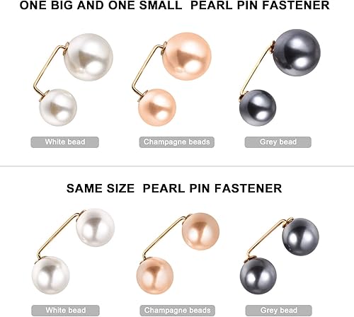 Miniatura 3 de Healifty Broche de perlas de imitación, alfileres de seguridad, decoración de boda, cuello de chal, camisa y botones de suéter, broches para suéter,