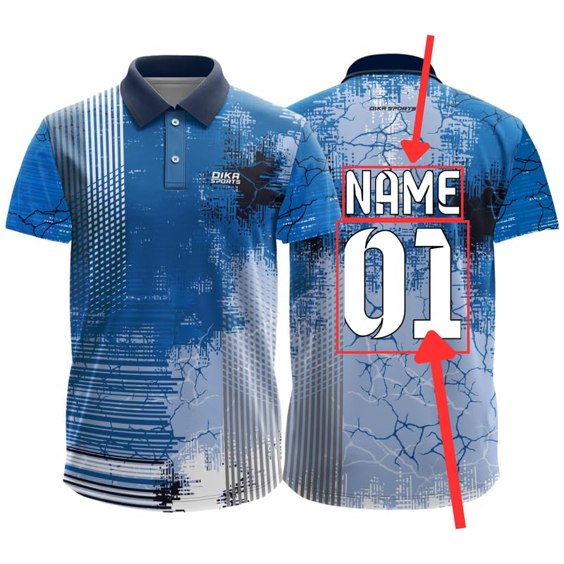 Dika SportsCustom Add Name and Number Jersey for Men Cricket t-Shirt | 2 Year to 5XL