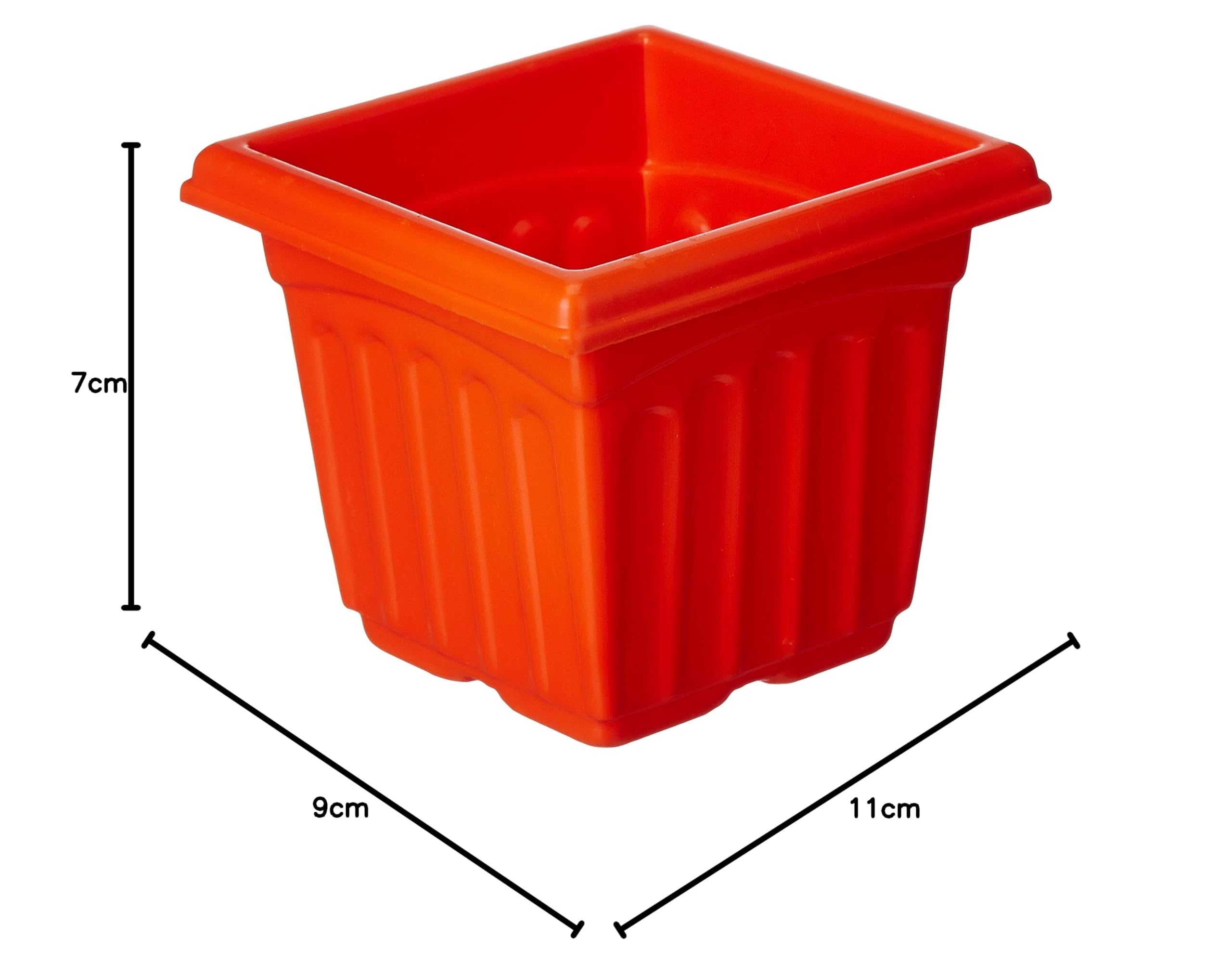 GARDENS NEED Orange Plastic Planters - Set of 8 -6