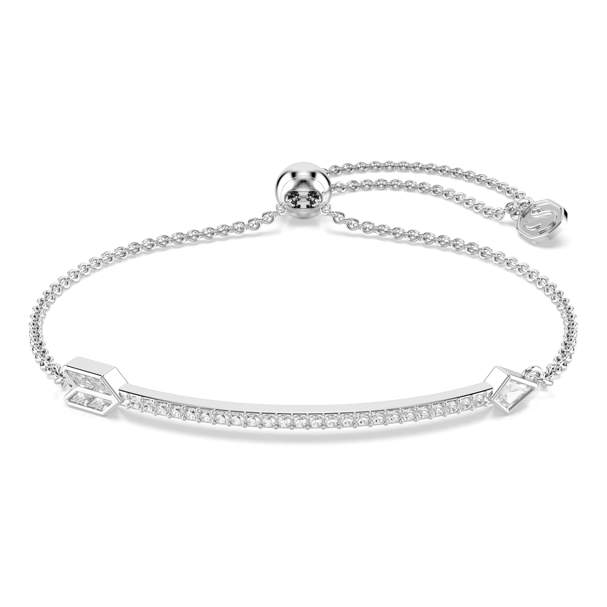 Swarovski Idyllia Armband, Verschiedene Schliffe, Pfeil, Weiß, Rhodiniert