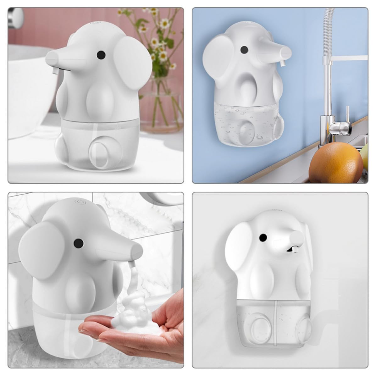 Dispensador Automático de Jabón Líquido 250ml USB Recargable Blanco