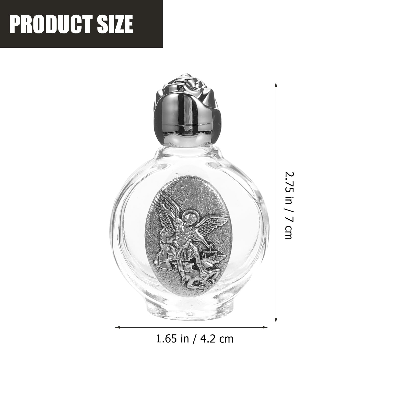 DOITOOL 4PCS Glass Holy Water Bottles 0.5 Christian Catholic Jesus Container Small Embossed Travel Empty Bottles Religious Church Decor for Spiritual Events Baptisms Party Wedding