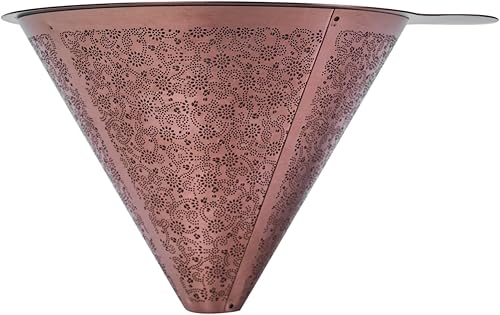 Miniatura 2 de ATHIA Gotero dorado, filtro de café de acero inoxidable, filtro sin papel, filtro de café reutilizable, compatible con cafeteras MSOT (oro rosa,