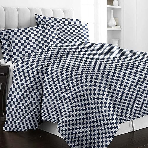 400 Thread Count Cotton Off White Double Duvet Covers Set, 100% Long Staple Cotton Duvet Covers Double Bed, Luxury Soft Sateen Bedding Set Double Bed (100% Cotton Double Quilt Cover Set Off White)