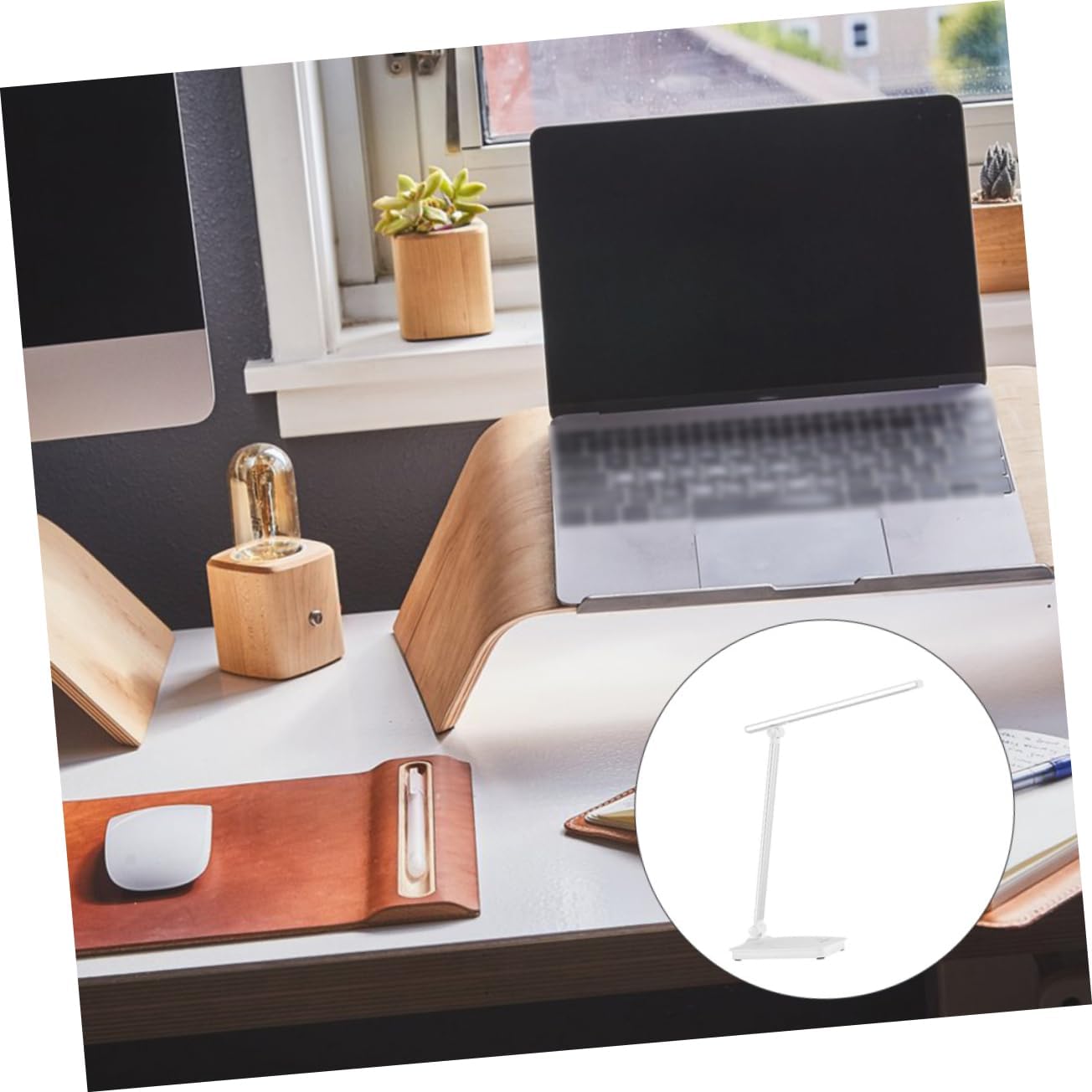 DOITOOL USB Charging Dimmable Led Desk Lamp Eye Flexible Angle Adjustments Modern Silver Design for Home Office and Reading