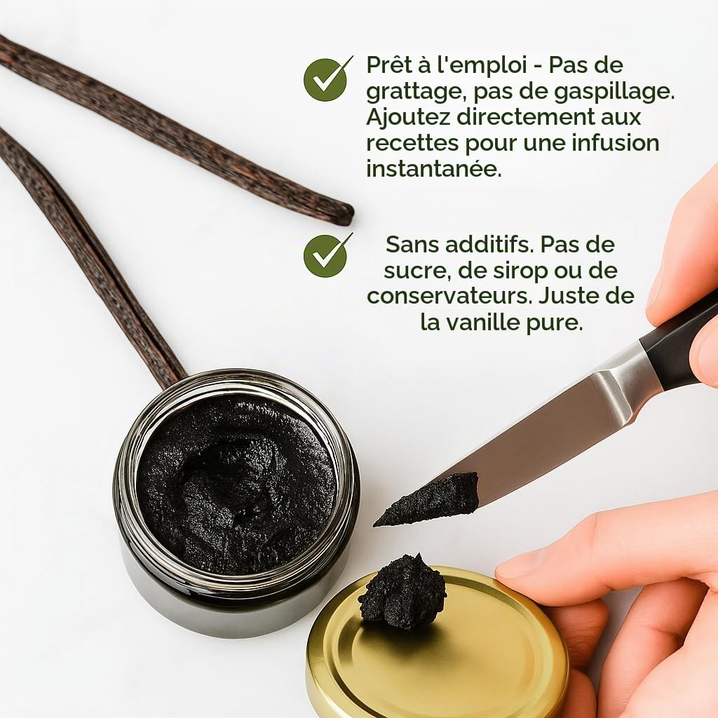 Caviar de Vanille 200 g – Pulpe Pure de Vanille - Mada Organic – Idéal Pâtisserie & Gastronomie