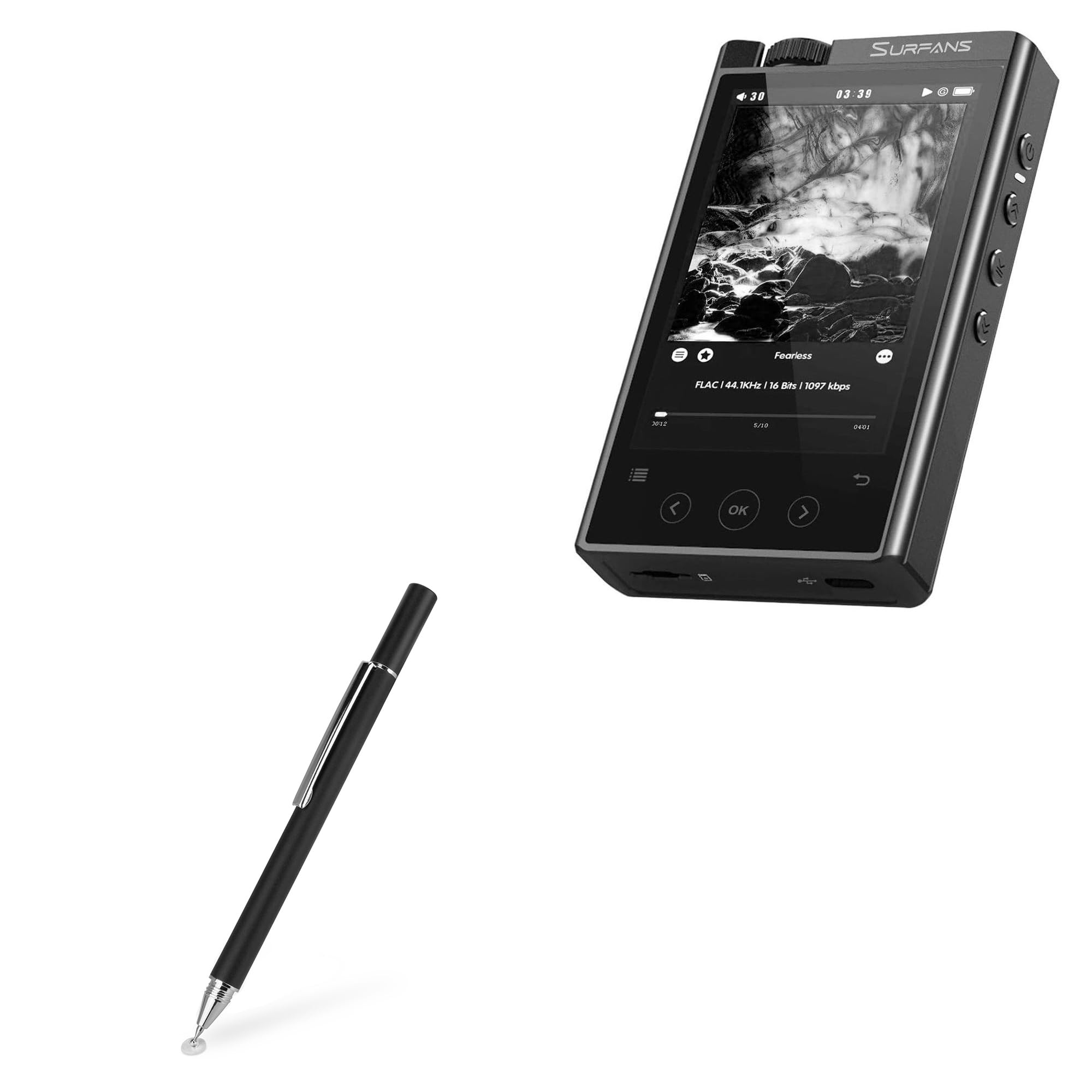 BoxWave Stylus Pen Compatible with Surfans F35 (4 in) - FineTouch Capacitive Stylus, Super Precise Stylus Pen - Jet Black
