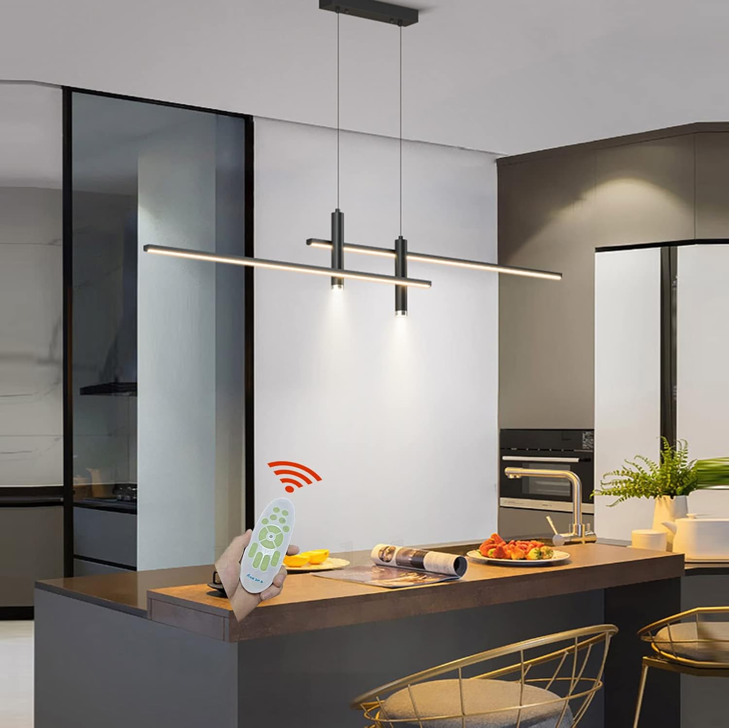 Moderne LED Pendelleuchte Höhenverstellbar - Schlichte Hängelampe Für Küche, Wohnzimmer & Essbereich