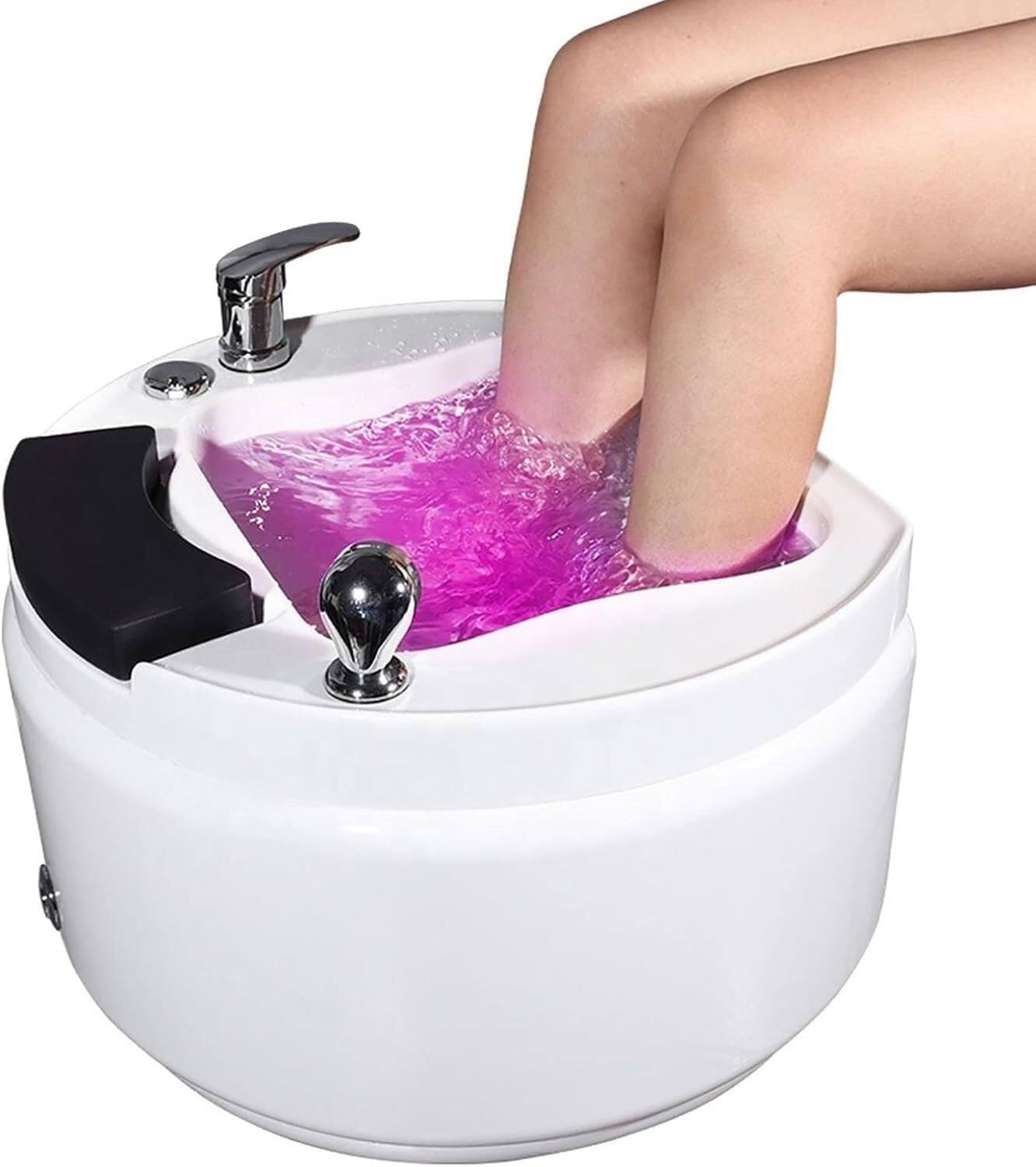 WLYPE Acrylic Foot Spa Bathtub Pedicure Foot Spa Massager, Foot Bath Basin with Heat and Massage and Jets, Portable Pedicure Spa, Foot Bath Spa Improve Blood Circulation(B)